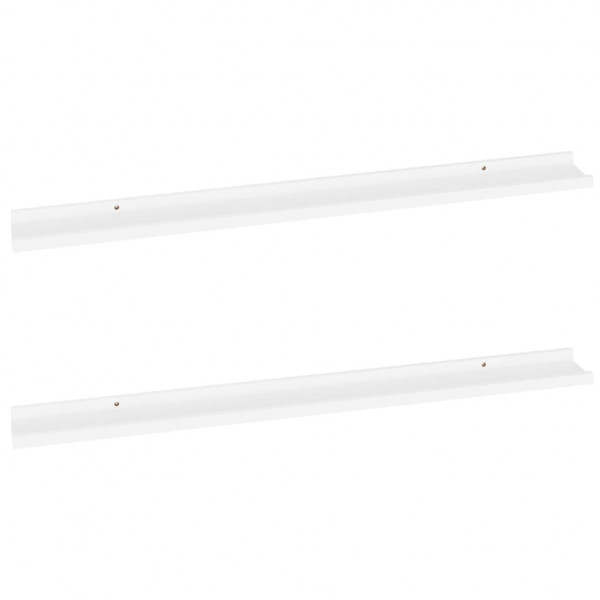Prateleiras de parede 2 pcs 100x9x3 cm branco M 2