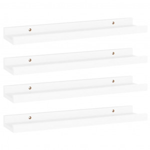 Prateleiras de parede 4 pcs 40x9x3 cm branco H