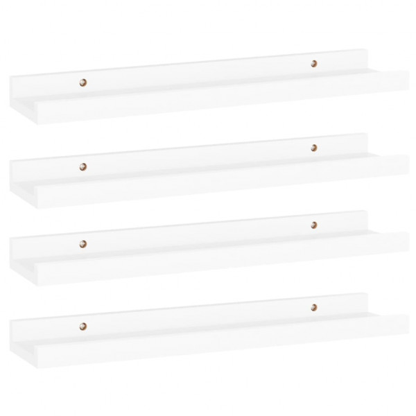 Prateleiras de parede 4 pcs 40x9x3 cm branco M 2