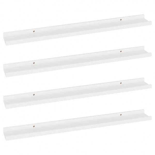 Prateleiras de parede 4 pcs 80x9x3 cm branco M 2