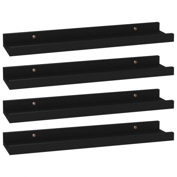 Prateleiras de parede 4 pcs 40x9x3 cm preto M 2