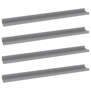 Estantes de pared 4 unidades gris 80x9x3 cm H