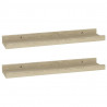 Prateleiras de parede 2 pcs 40x9x3 cm carvalho sonoma 2