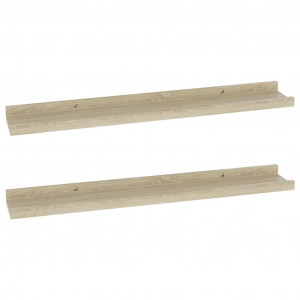 Prateleiras de parede 2 pcs 60x9x3 cm carvalho sonoma H