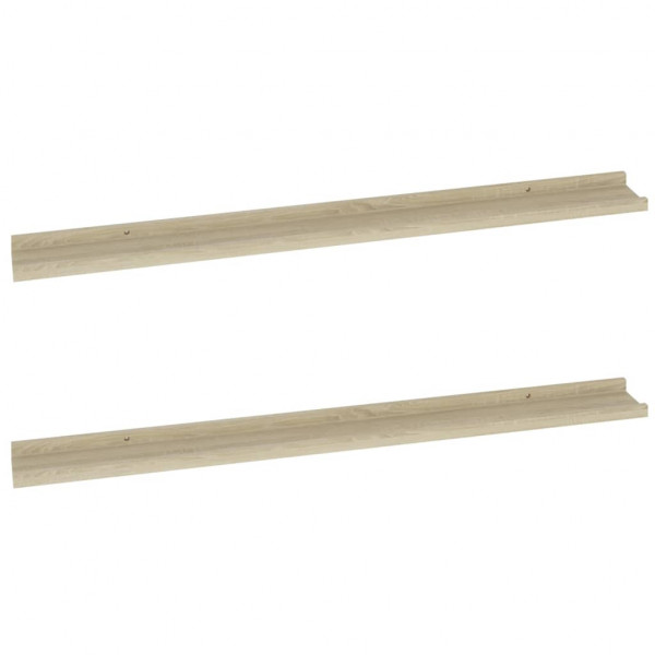 Prateleiras de parede 2 pcs 100x9x3 cm carvalho sonoma M 2