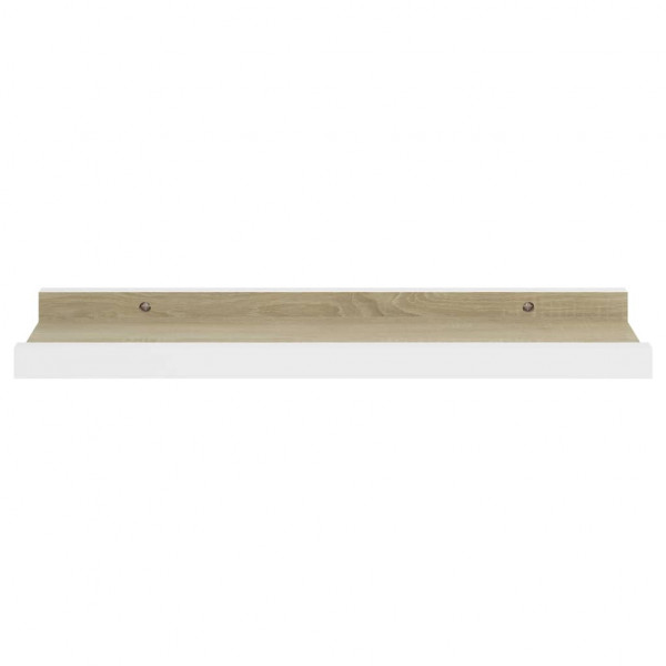 Prateleiras de parede 2 pcs 40x9x3 cm branco e carvalho sonoma M 5