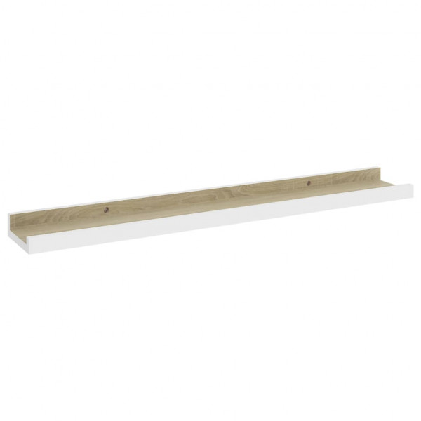 Prateleiras de parede 2 pcs 60x9x3 cm branco e carvalho sonoma M 4