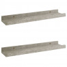Prateleiras de parede 2 pcs 40x9x3 cm cinzento cimento 2