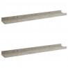 Prateleiras de parede 2 pcs 60x9x3 cm cinzento cimento 2
