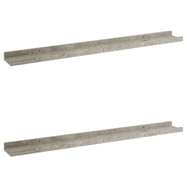 Prateleiras de parede 2 pcs 80x9x3 cm cinzento cimento M 2