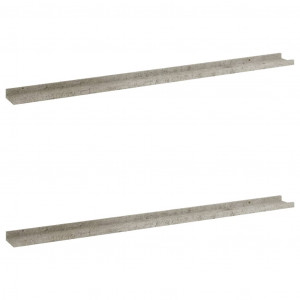 Prateleiras de parede 2 pcs 115x9x3 cm cinzento cimento H