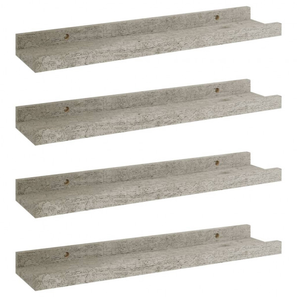 Prateleiras de parede 4 pcs 40x9x3 cm cinzento cimento M 2