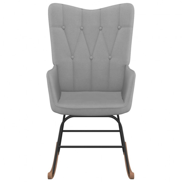 Silla mecedora de tela gris claro M 2