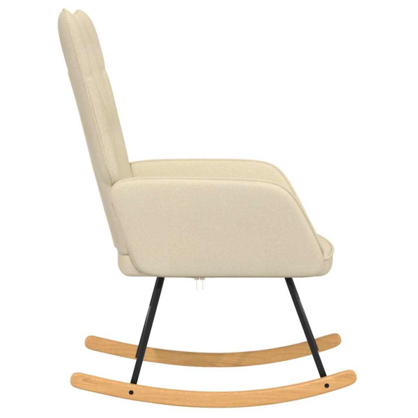 Silla mecedora de tela color crema M 3