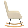 Silla mecedora de tela color crema 3