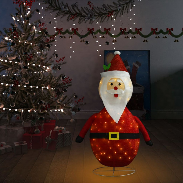 Pai Natal decorativo com luzes LED tecido de luxo 120 cm M 3