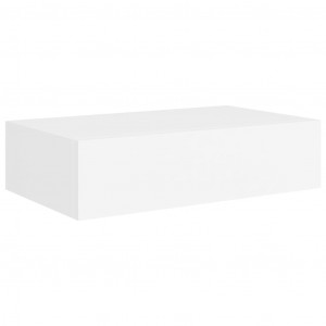 Estante con cajón de pared MDF blanco 40x23.5x10 cm H