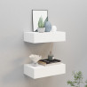 Prateleiras de parede com gavetas 2pcs MDF 40x23.5x10 cm branco 1