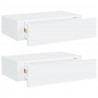 Estantes de pared con cajón 2 uds MDF blanco 40x23.5x10 cm 4