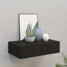 Estante con cajón de pared MDF negro 40x23.5x10 cm 1