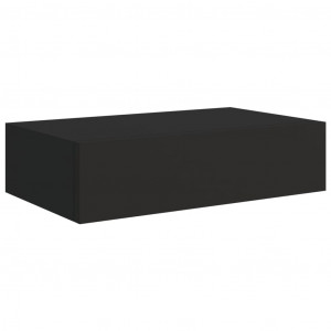 Estante con cajón de pared MDF negro 40x23.5x10 cm H