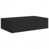 Estante con cajón de pared MDF negro 40x23.5x10 cm 2