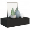 Estante con cajón de pared MDF negro 40x23.5x10 cm 3