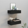 Prateleiras de parede com gavetas 2 pcs MDF 40x23.5x10 cm preto 1