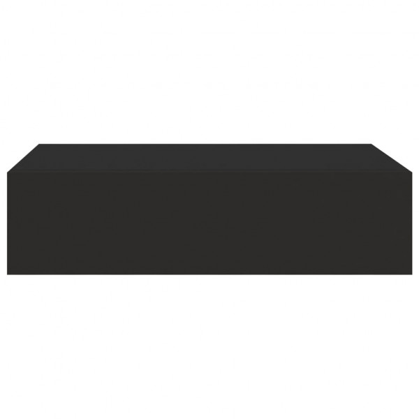 Estantes de pared con cajón 2 uds MDF negro 40x23.5x10 cm M 5