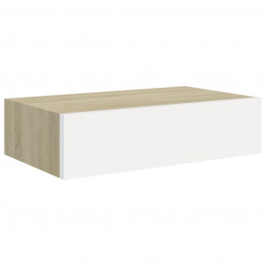 Prateleira de parede c/ gaveta MDF 40x23.5x10cm carvalho/branco H