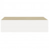 Estante con cajón de pared MDF roble y blanco 40x23.5x10 cm 4