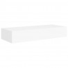 Estante con cajón de pared MDF blanco 60x23.5x10 cm 2