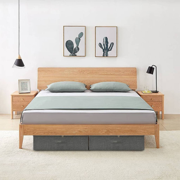 Caja de almacenaje tela gris antracita 70x40x18 cm D