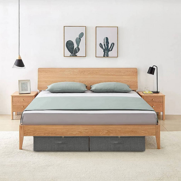 Cajas de almacenaje 2 unidades tela gris antracita 70x40x18 cm D