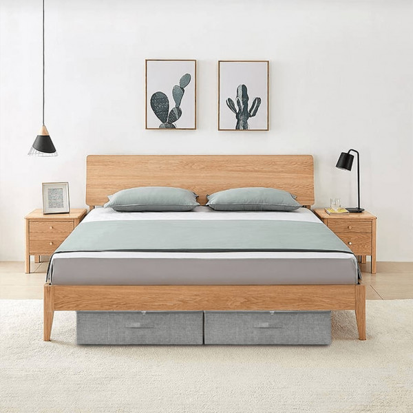 Cajas de almacenaje 2 unidades tela gris 70x40x18 cm D