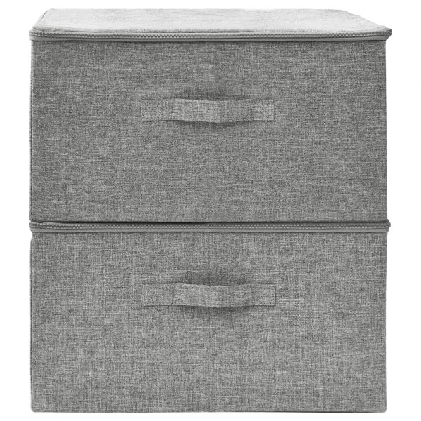 Cajas de almacenaje 2 unidades tela gris 43x34x23 cm M 3
