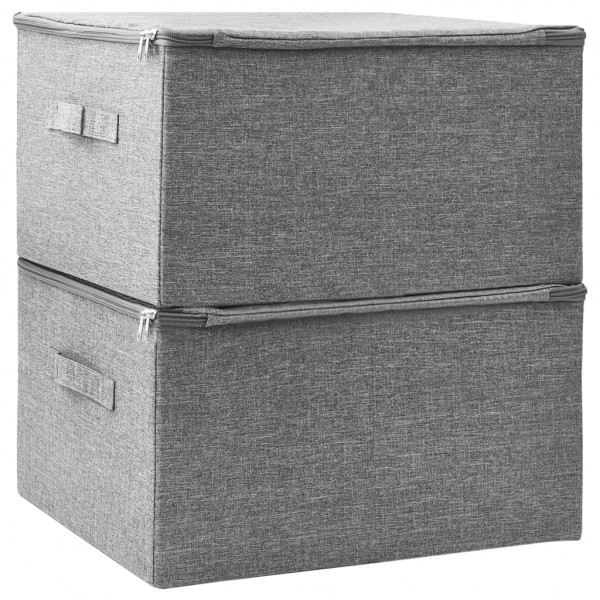 Cajas de almacenaje 2 unidades tela gris 43x34x23 cm M 4