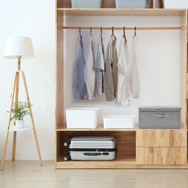 Caja de almacenaje tela gris 50x30x25 cm D