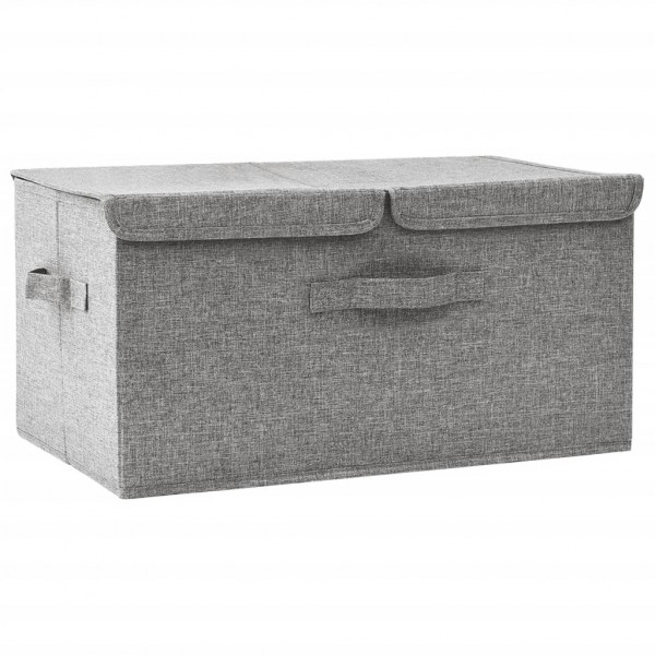 Caja de almacenaje tela gris 50x30x25 cm M 2