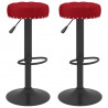 Bancos de bar 2 pcs veludo vermelho tinto 1