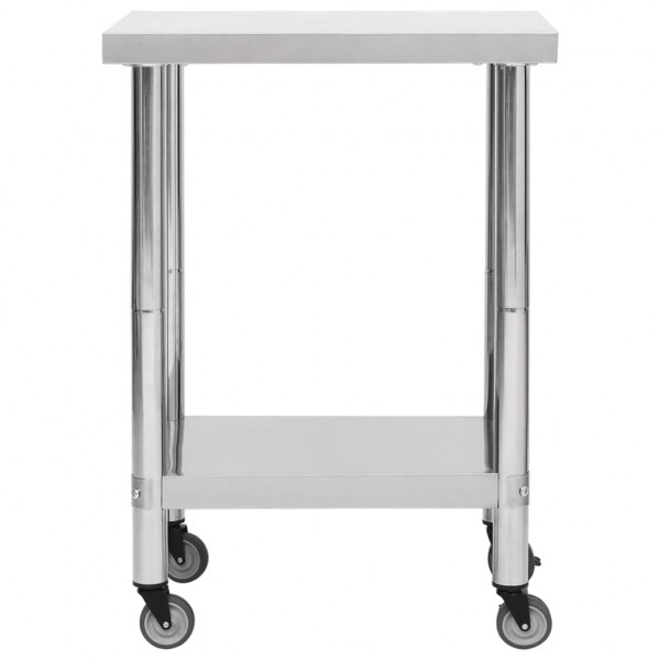 Mesa de trabajo para cocina con ruedas acero inox 60x45x85 cm M 3
