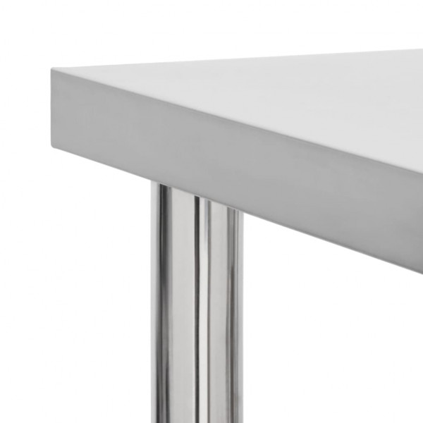 Mesa de trabalho de cozinha com rodas aço inoxidável 60x60x85 M 4