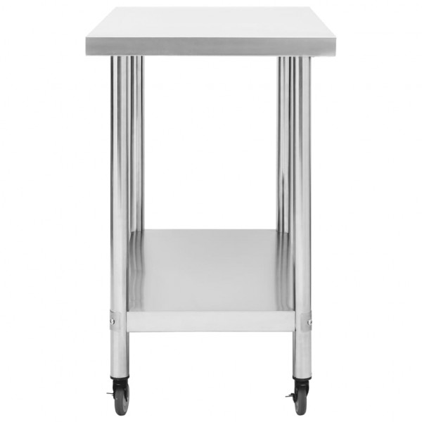 Mesa de trabajo para cocina con ruedas acero inox 100x45x85 cm M 4