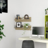 Estantes de pared 2 uds contrachapada color roble 80x11.5x18 cm 1