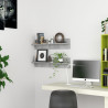 Estantes de parede 2 pcs 80x11.5x18 cm contrapl. cinza cimento 1