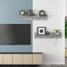 Estantes de parede 2 pcs 80x11.5x18 cm contrapl. cinza cimento 3
