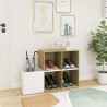 Zapatero de recibidor contrachapado blanco roble 105x35.5x70 cm 3