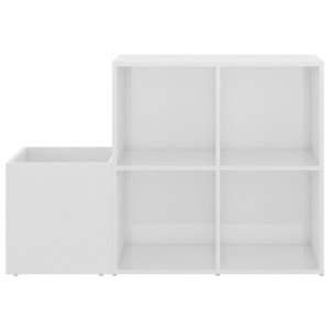 Zapatero de recibidor contrachapado blanco brillo 105x35.5x70cm H