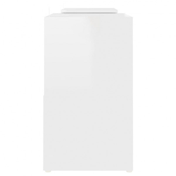 Mueble de TV madera contrachapada blanco brillante 104x30x52 cm M 4