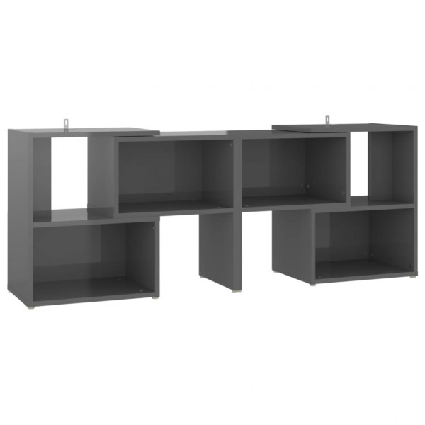 Mueble de TV madera contrachapada gris brillante 104x30x52 cm M 2